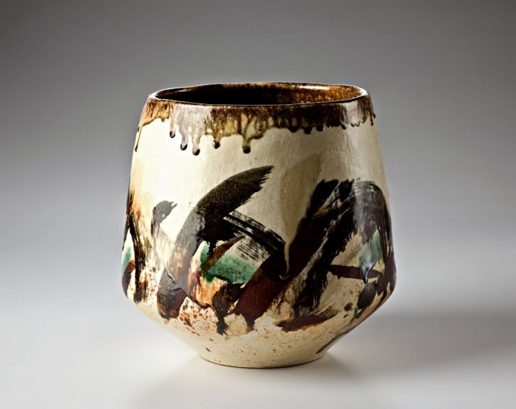JEFF MINCHAM Random Nature 2016 High walled bowl Mid-fired, multi-glazed ceramic 28 H x 28 D cm