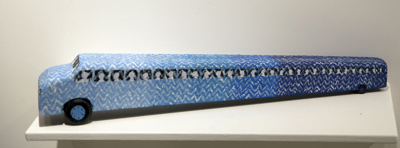 BILL YAXLEY, Shift work,; blue shift, 10 x 60 x 90 cm, signed verso, $2500