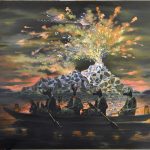 MICHAEL VALE  The Glass Volcano, 2016 Oil on linen 152 x 214 cm Signed verso $16.500